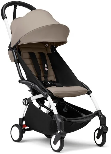 YOYO³ Pushchair - Taupe on White Frame